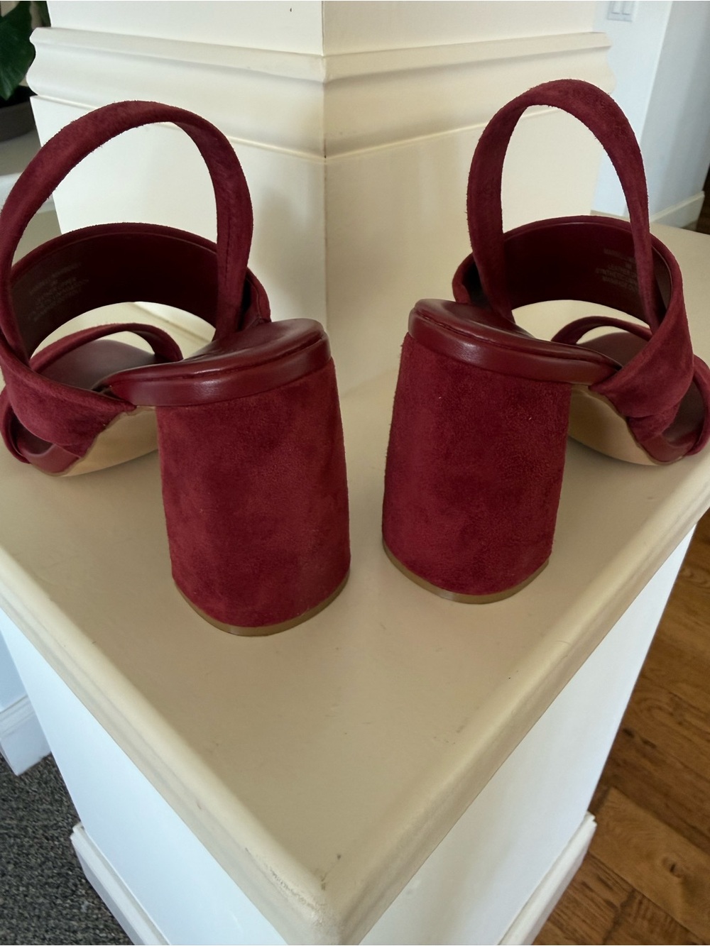 Steve Madden Women's Burgundy Block Heel Sandals - Picture 3 of 6